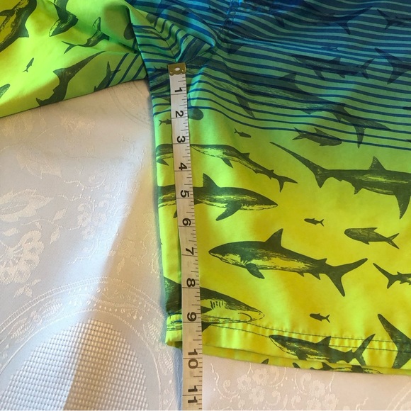 Ocean Gear Boys Size XL(14-16) Blue Fish Design Swimming Trunks Baiting Shorts - Picture 8 of 15